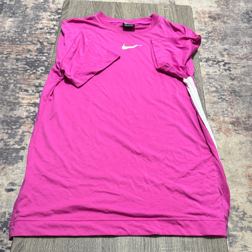 Nike Magenta Tee with White Swoosh